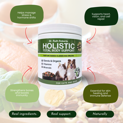 Holistic Total Body Support — Daily Multivitamin & Pasture-Raised Glandular Blend for Dogs & Cats