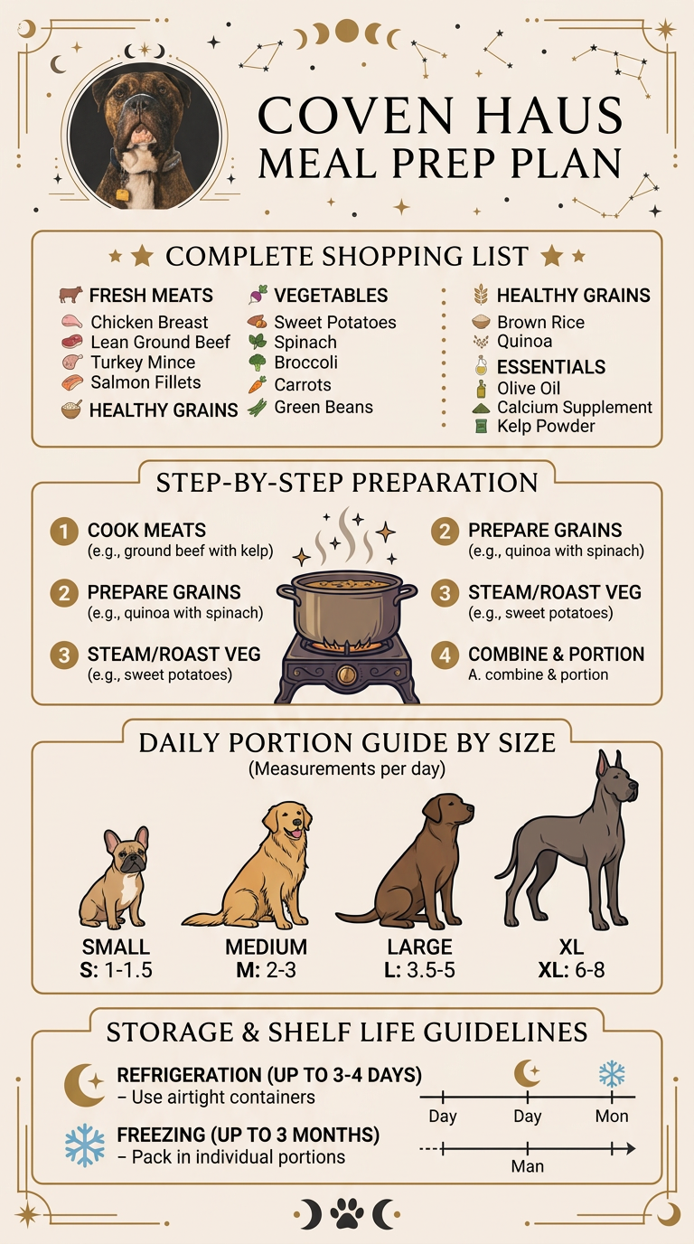 Canine Meal Prep and Shopping List
